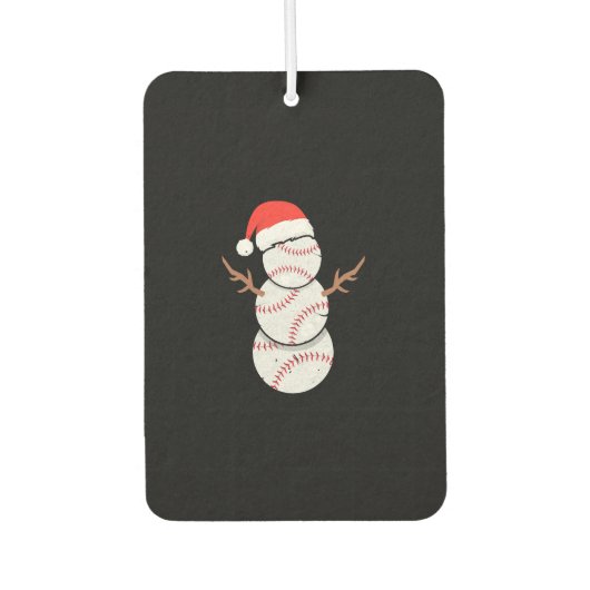 Christmas Baseball Snowman Autolufterfrischer (Vorderseite)