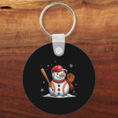 Christmas Baseball Snowman Boys Baseball Christmas Schlüsselanhänger (Vorderseite)