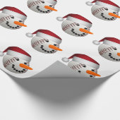 Christmas Baseball Snowman Geschenkpapier (Ecke)