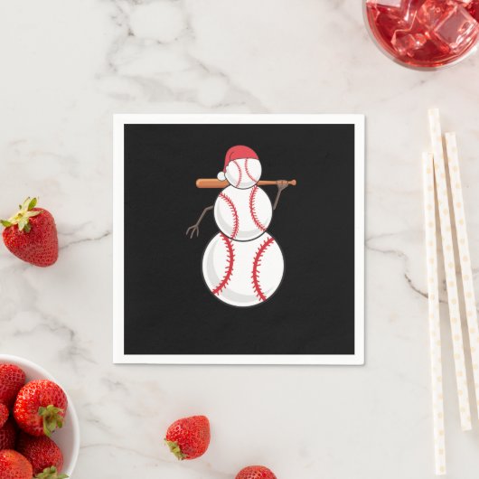 Christmas Baseball Snowman Serviette (Beispiel)