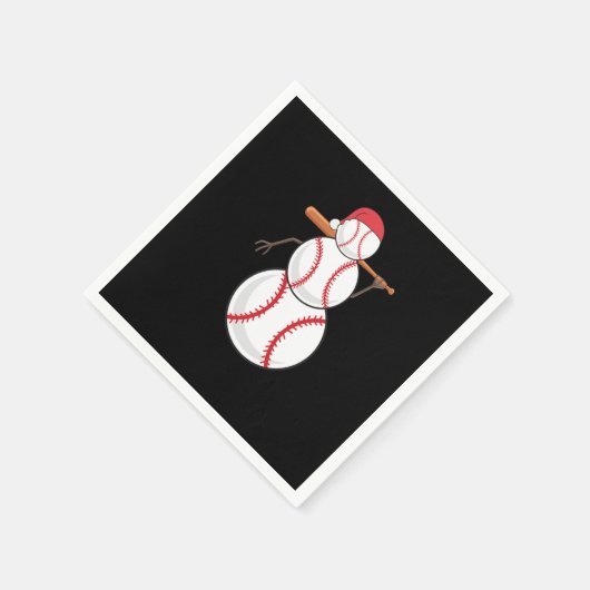 Christmas Baseball Snowman Serviette (Ecke)
