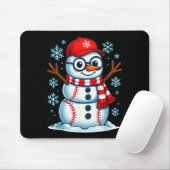 Christmas Baseball Snowman Xmas Pajamas Women Men Mousepad (Mit Mouse)