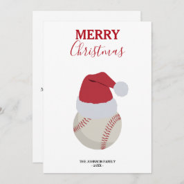 Christmas Baseball Sports Ball Custom Name Feiertagskarte