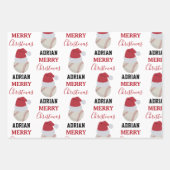 Christmas Baseball Sports Ball Custom Name Geschenkpapier Set (Vorderseite 2)