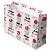 Christmas Baseball Sports Ball Custom Name Große Geschenktüte (Rückseite Schrägansicht)