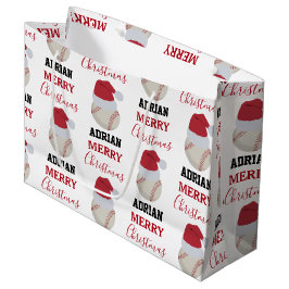 Christmas Baseball Sports Ball Custom Name Große Geschenktüte