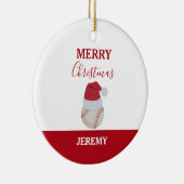 Christmas Baseball Sports Ball Custom Name Keramik Ornament (Rechts)