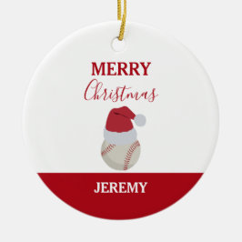 Christmas Baseball Sports Ball Custom Name Keramik Ornament