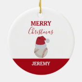 Christmas Baseball Sports Ball Custom Name Keramik Ornament (Hinten)