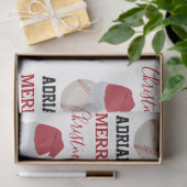 Christmas Baseball Sports Ball Custom Name Seidenpapier (Geschenk)