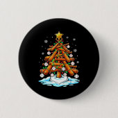 Christmas Baseball Tree Lights Xmas Button (Vorderseite)