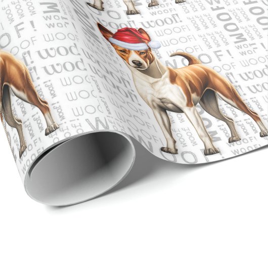 Christmas Basenji Dog Lover Holiday Geschenkpapier (Rolleneckpunkt)