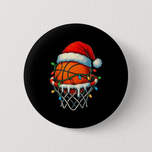 Christmas Basketball Ice Cream Drip For Boys Kids  Button (Vorderseite)