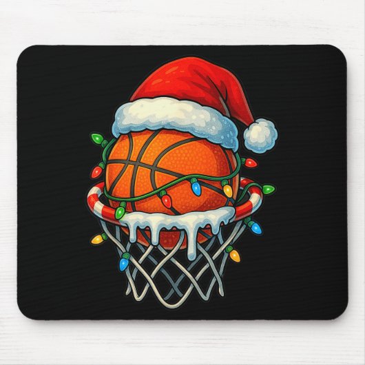 Christmas Basketball Ice Cream Drip For Boys Kids Mousepad (Vorne)