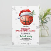 Christmas basketball party invitation einladung (Stehend Vorderseite)