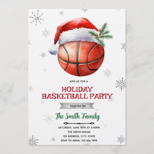Christmas basketball party invitation einladung (Vorderseite)