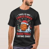 Christmas Basketball Player Santa Hat Basketball C T-Shirt (Vorderseite)