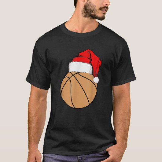 Christmas Basketball Santa  T-Shirt (Vorderseite)