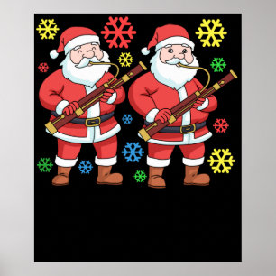 Christmas Bassoon Bassoonist Ohrs Men Orchestra Poster