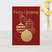 Christmas Bauble design with greeting red blank Karte (Gelbe Blume)