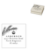 Christmas Bauble Elegante Script-Rücksendeadresse Gummistempel (Stempel)