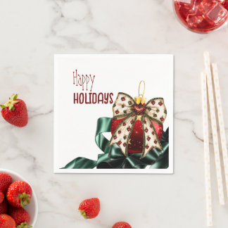 Christmas Bauble mit Niedlichem Bow und grünem Ban Serviette