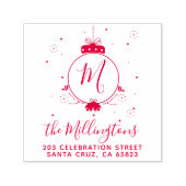 Christmas Bauble Monogram-Rücksendeadresse Permastempel (Design)