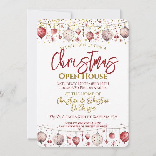 Christmas Bauble Open House Einladung (Vorderseite)