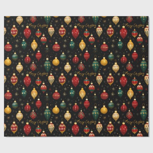 Christmas Bauble Ornament Bright Geschenkpapier (Flach)
