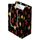 Christmas Bauble Ornament Bright Mittlere Geschenktüte (Vorderseite Schrägansicht)