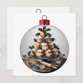 Christmas Bauble Profiteroles Baker Einladung (Vorne/Hinten)