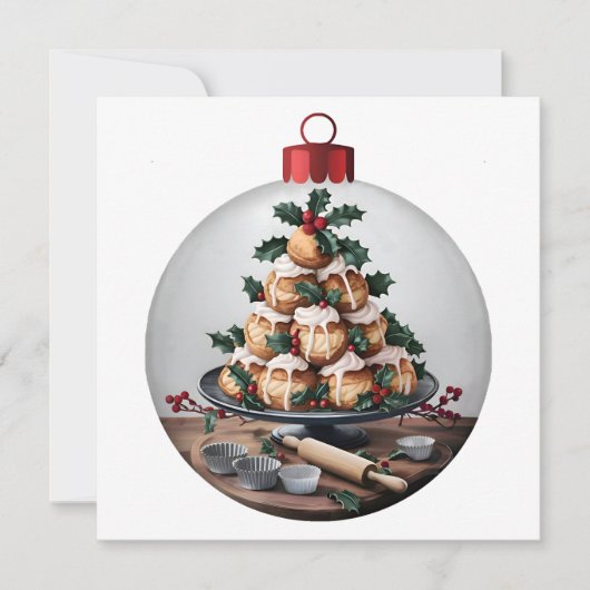 Christmas Bauble Profiteroles Baker Einladung (Vorderseite)