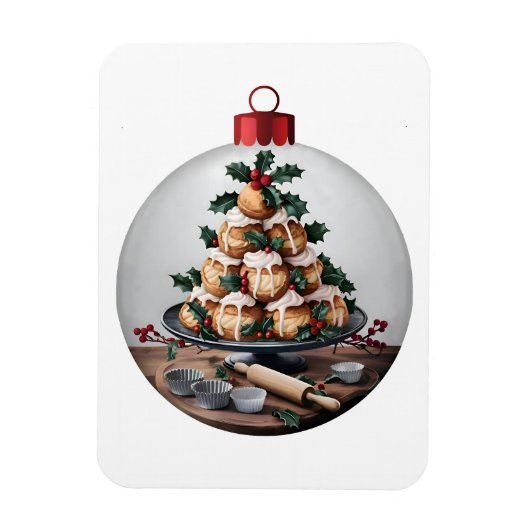 Christmas Bauble Profiteroles Baker Magnet (Vertikal)