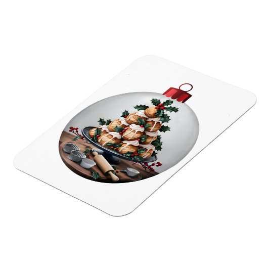Christmas Bauble Profiteroles Baker Magnet (Linke Seite)