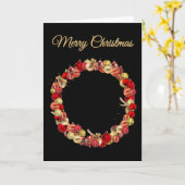 Christmas Bauble wreath with greeting black blank Karte (Gelbe Blume)