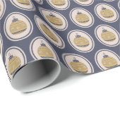 Christmas Baubles Blue And Gold Geschenkpapier (Rolleneckpunkt)