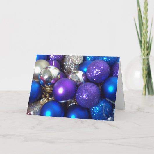 Christmas Baubles Card Feiertagskarte (Vorderseite)