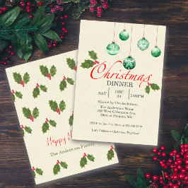 Christmas Baubles Customize Party Invitation Einladung