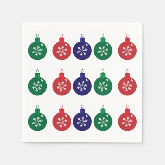 Christmas Baubles Paper Napkin Serviette (Vorderseite)