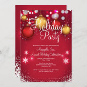 Christmas Baubles Party Einladung (Vorne/Hinten)
