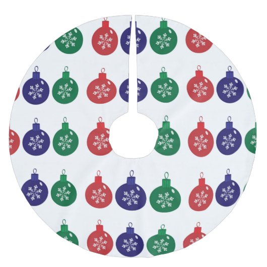 Christmas Baubles Tree Skirt Polyester Weihnachtsbaumdecke (Vorderseite)