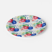 Christmas Baubles Wasserfarben Ornamente Teller (Schrägansicht)