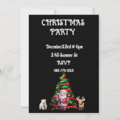 CHRISTMAS BAUM MIT SANTA, DEER & POLAR BEAR EINLADUNG (Rückseite)