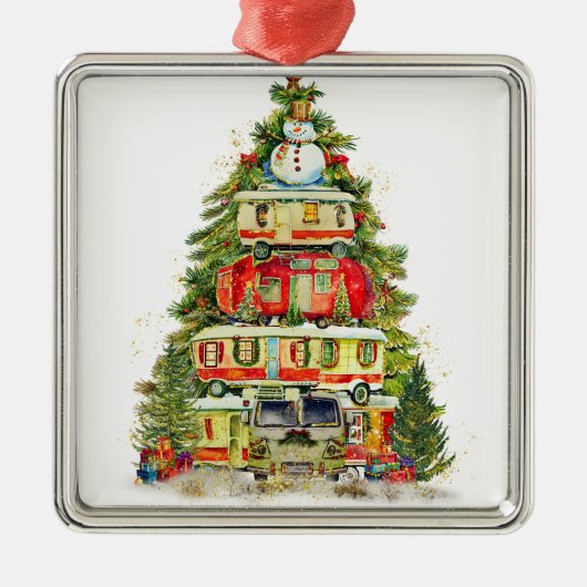 CHRISTMAS BAUM VON CAMPERVANS ORNAMENT AUS METALL (Vorne)