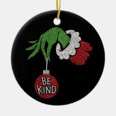 Christmas Be Kind Jingle Ball Rhinestone Bling Keramik Ornament (Vorne)