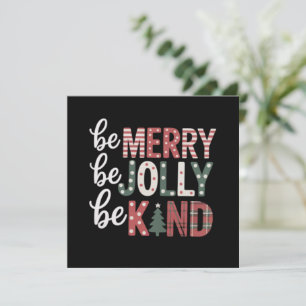 Christmas Be Kind Lehrer Merry Xmas Tree Jolly Feiertagskarte