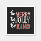 Christmas Be Kind Lehrer Merry Xmas Tree Jolly Serviette (Vorderseite)