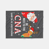 Christmas Be Nice To The Cna Santa Is Watching  Fleecedecke (Vorderseite (Horizontal))