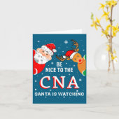 Christmas Be Nice To The Cna Santa Is Watching  Karte (Gelbe Blume)
