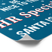 Christmas Be Nice To The Hr Specialist Santa Long  Poster (Ecke)